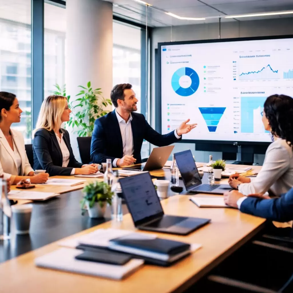 Founders and HR leaders discussing employee retention strategy beyond high salaries in a modern corporate setting