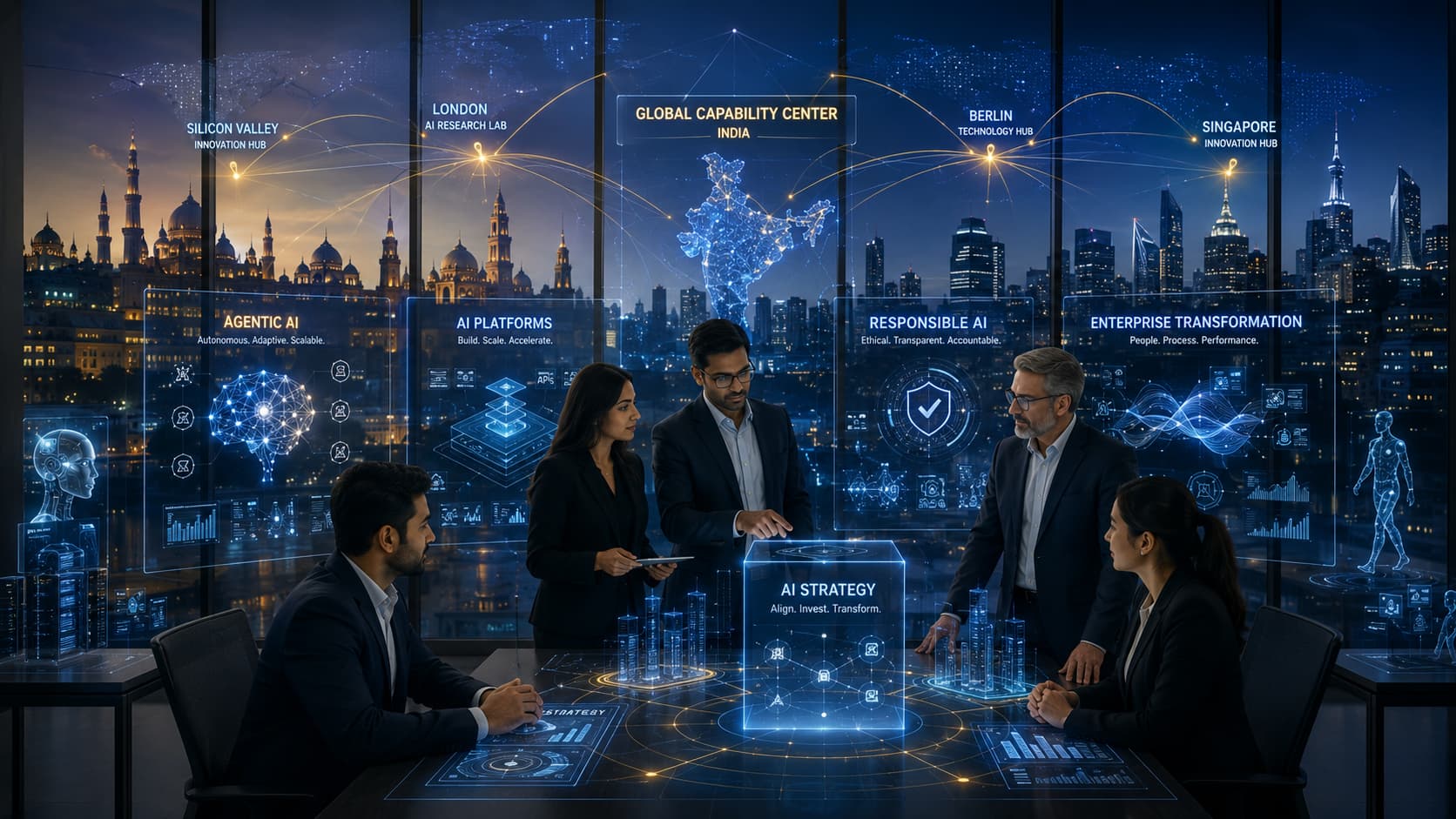 AI leadership roles in GCCs including VP Agentic AI, AI Platforms, Responsible AI, and AI Transformation Office